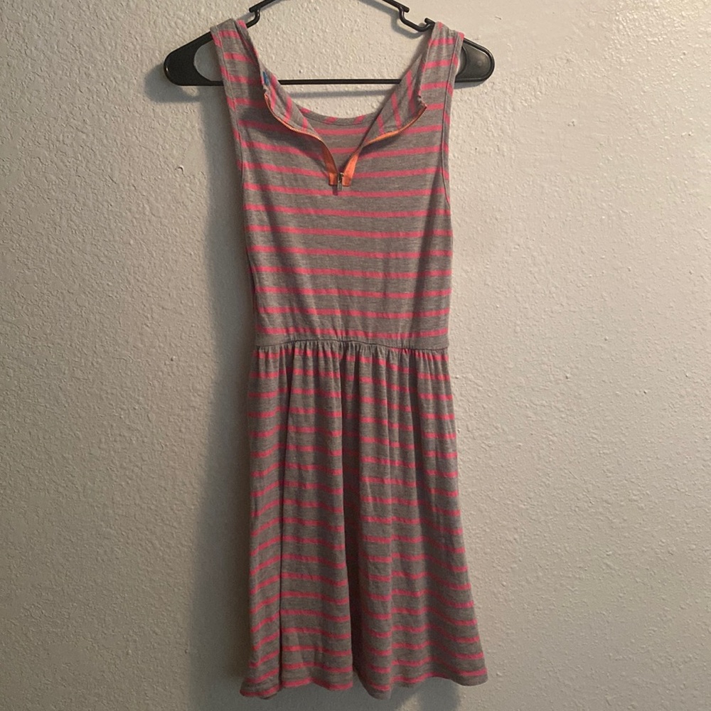 KPP neon pink stripe dress zip up